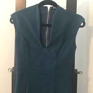Turquoise FashionNova dress with gold tone zipper